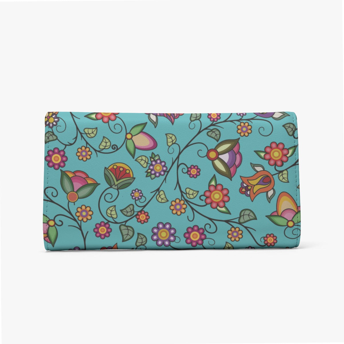 Heartbeat Petals Turquoise Foldable Wallet