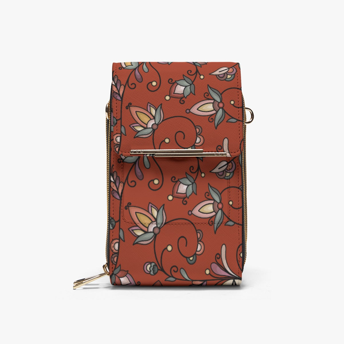 Burnt Sky Petals Red Mobile Phone Chest Bag