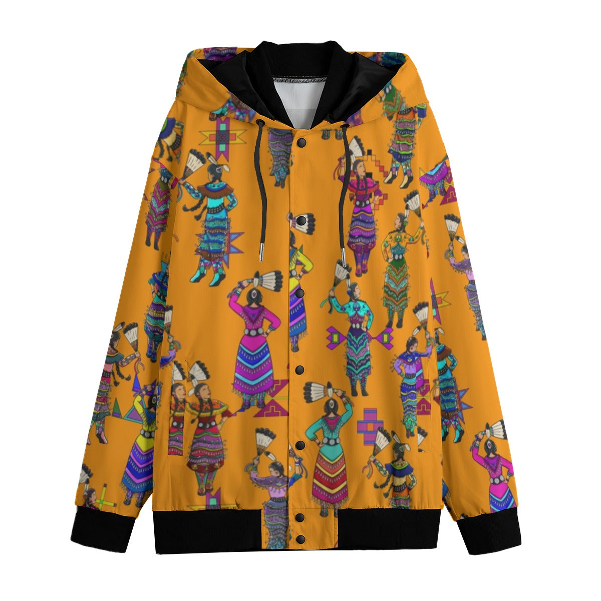 Women's Jingle Dancers Orange Men's Varsity Jacket