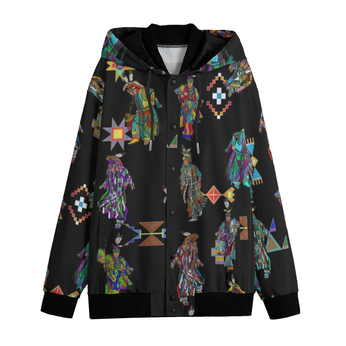 Men's Grass Dancers Black Men's Varsity Jacket