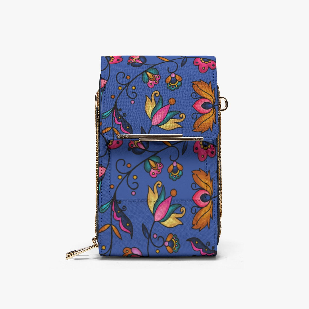 Copper Prairie Petals Blue Mobile Phone Chest Bag