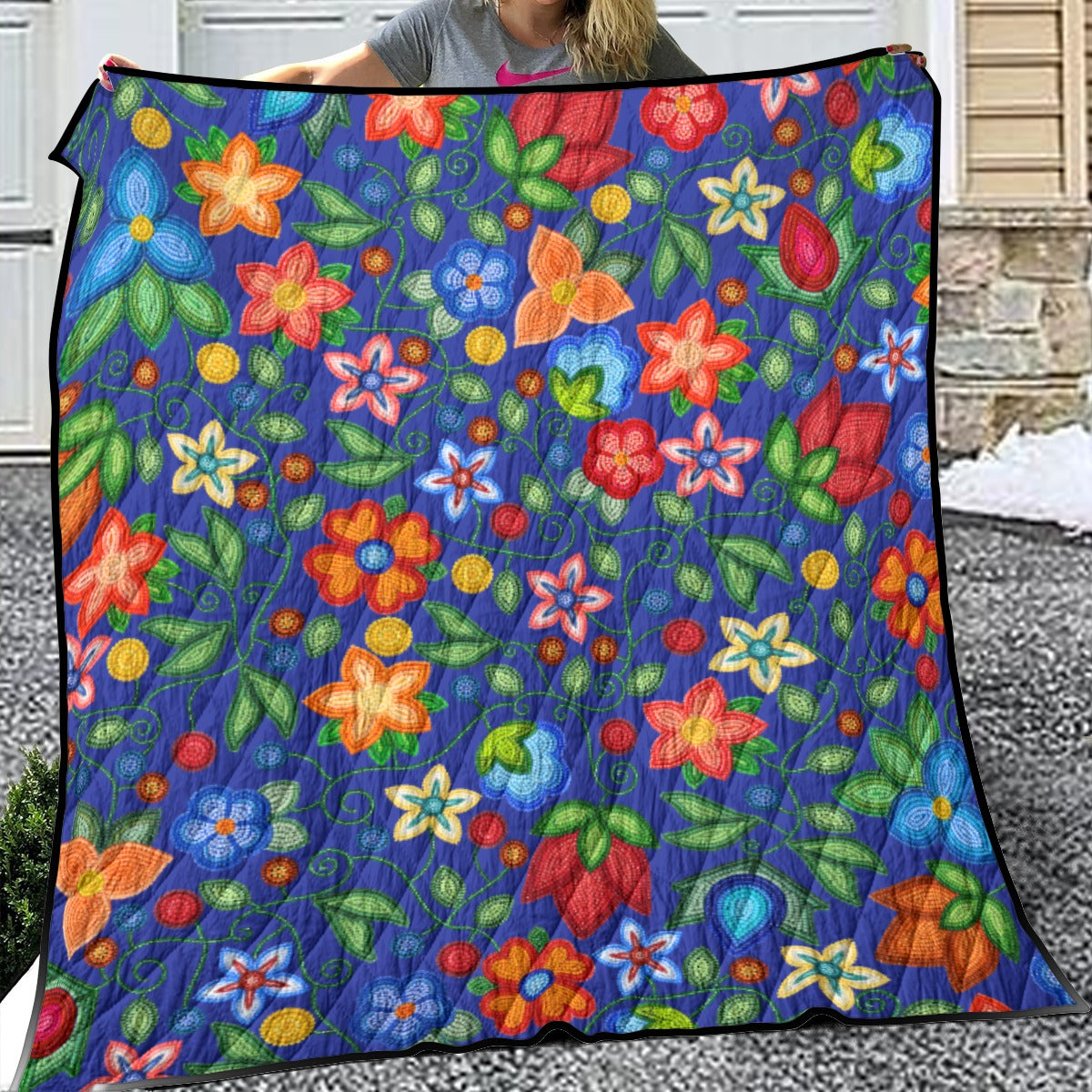 Morning Harmony Sapphire Lightweight & Breathable Quilt With Edge-wrapping Strips