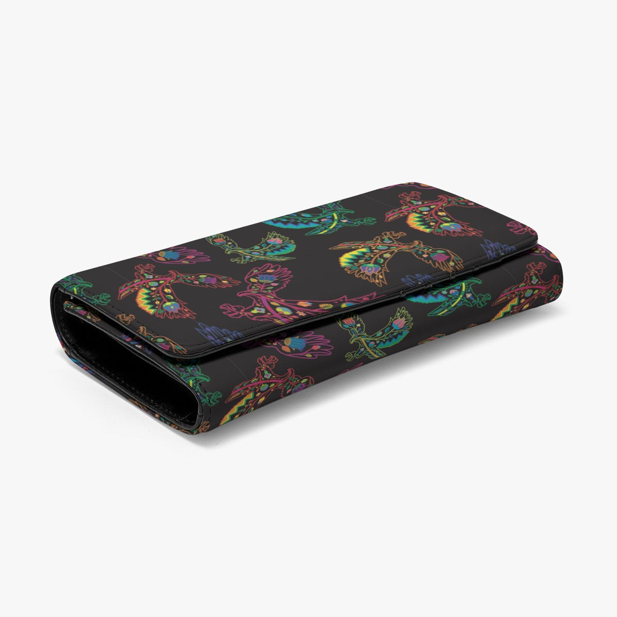Neon Floral Eagles Foldable Wallet