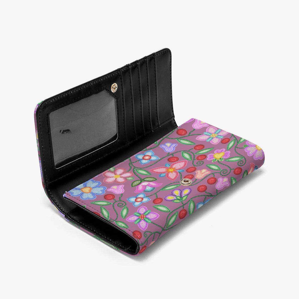Petal Harmony Dusty Rose Foldable Wallet