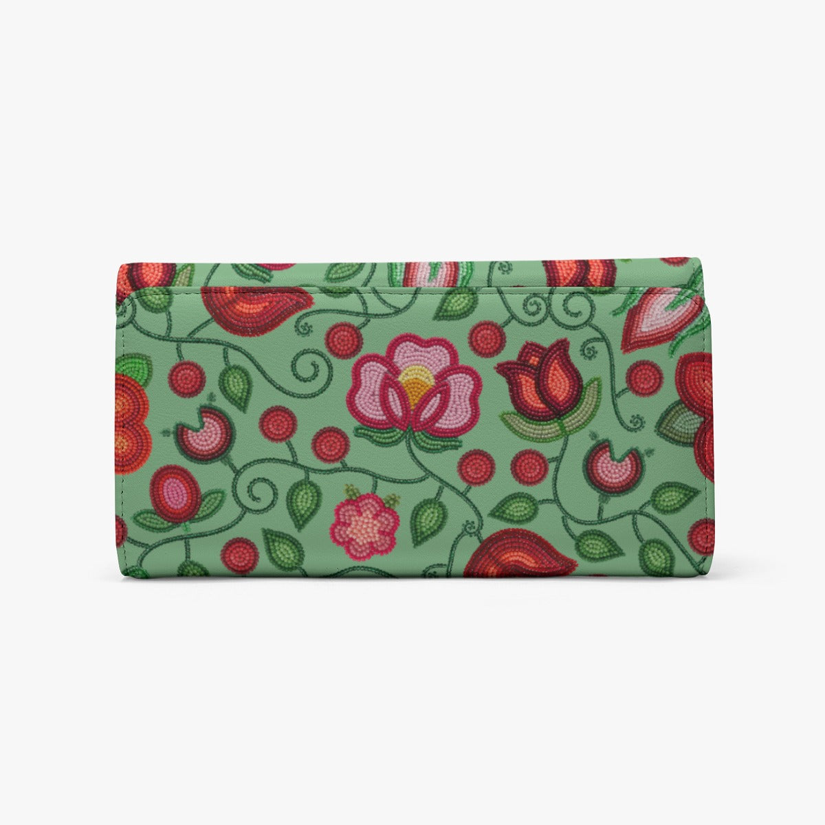 Rose Reverie Green Foldable Wallet