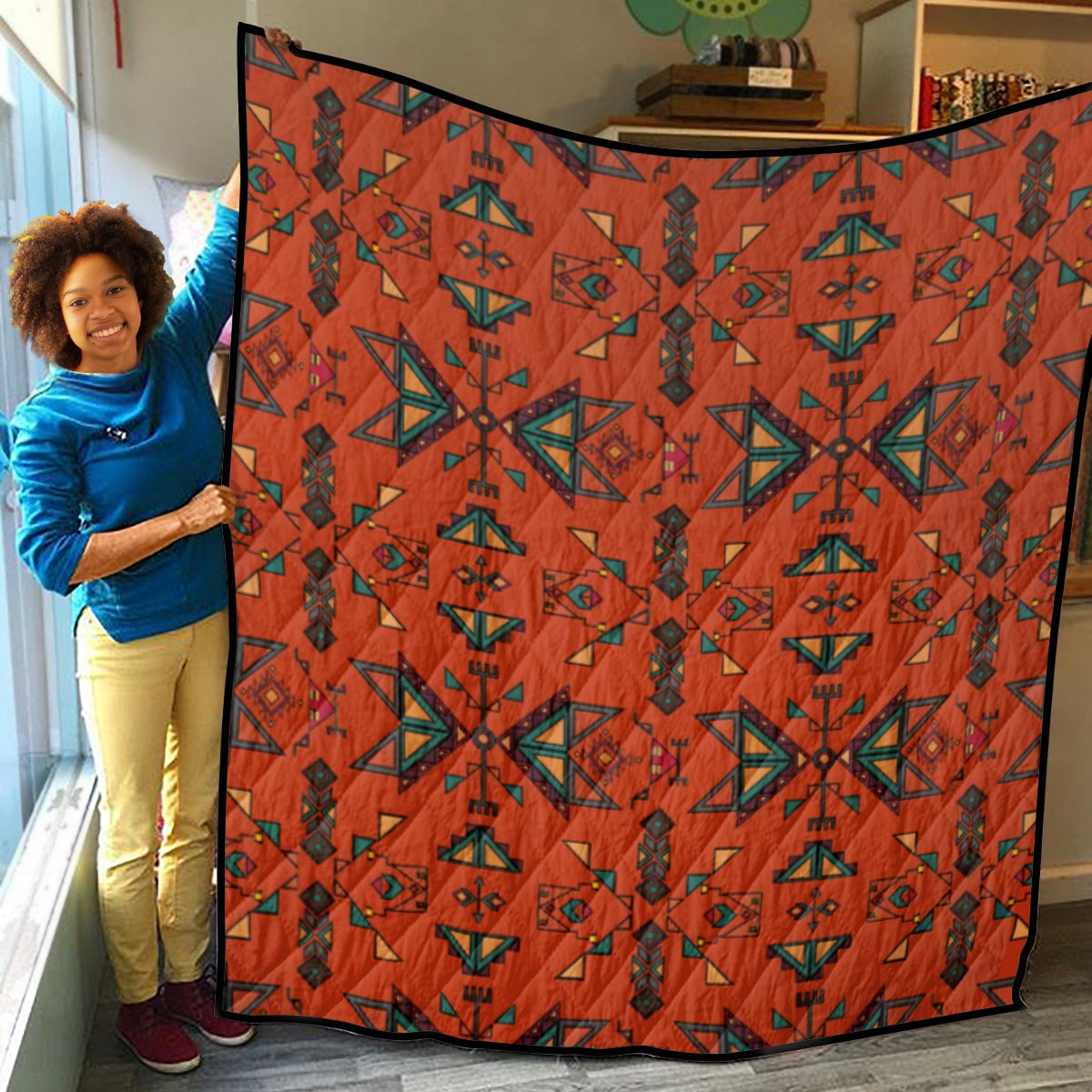 Arrow Dawn Orange Lightweight & Breathable Quilt With Edge-wrapping Strips