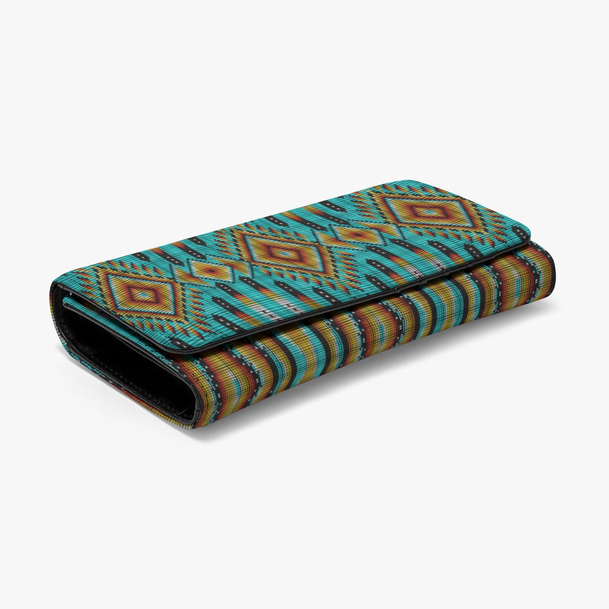 Fire Feather Turquoise Foldable Wallet