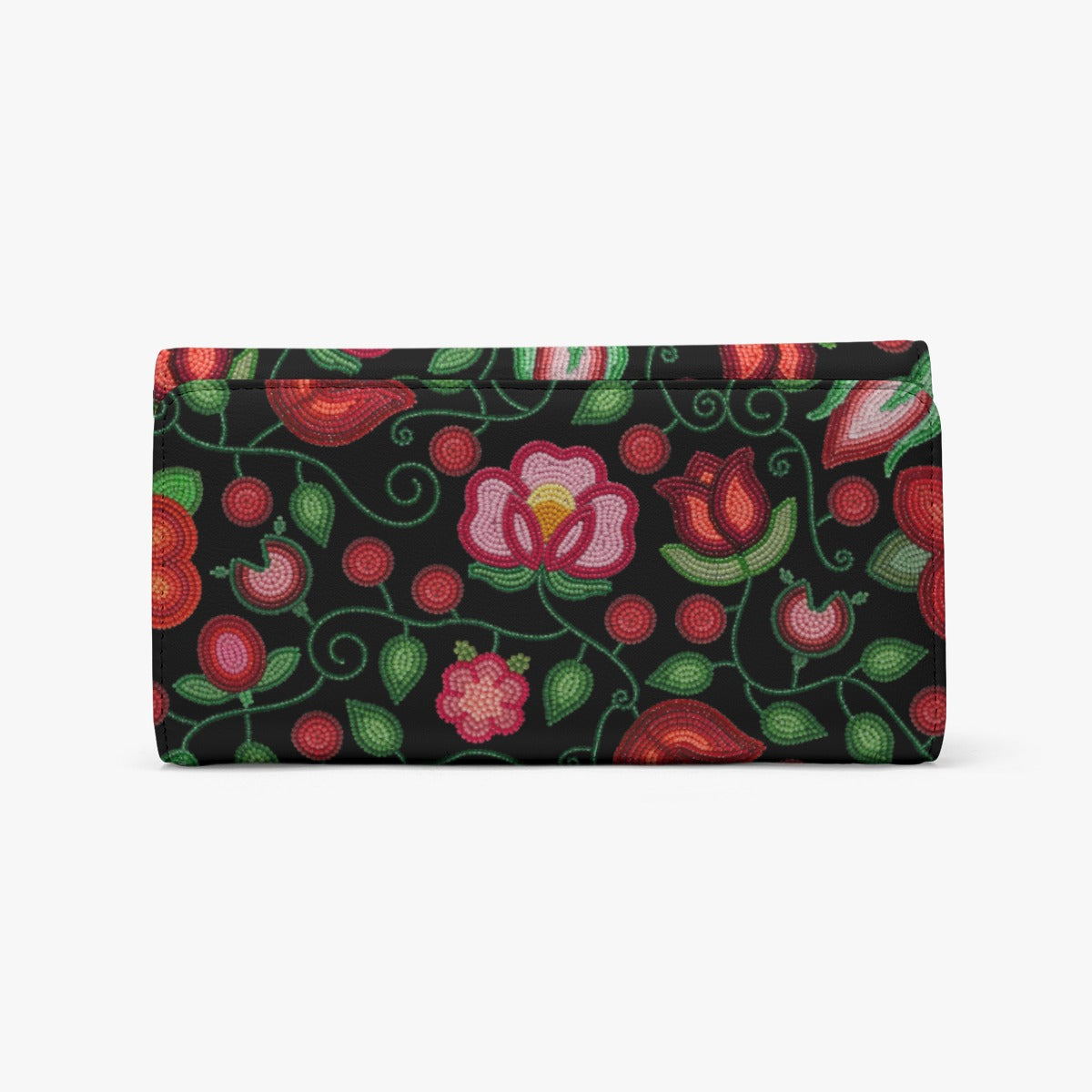 Rose Reverie Black Foldable Wallet