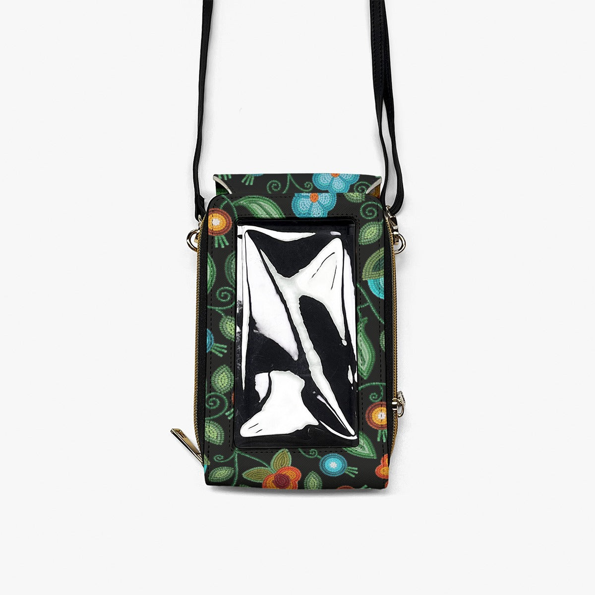 Prairie Fire Petals Black Mobile Phone Chest Bag