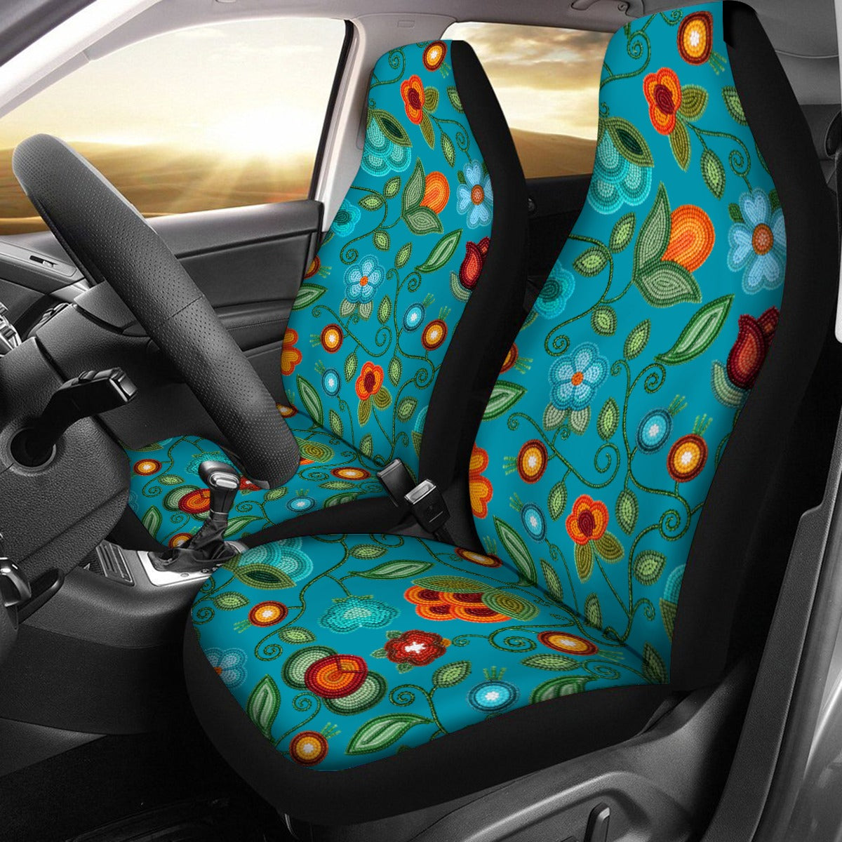 Prairie Fire Petals Ocean Universal Car Seat Cover With Thickened Back