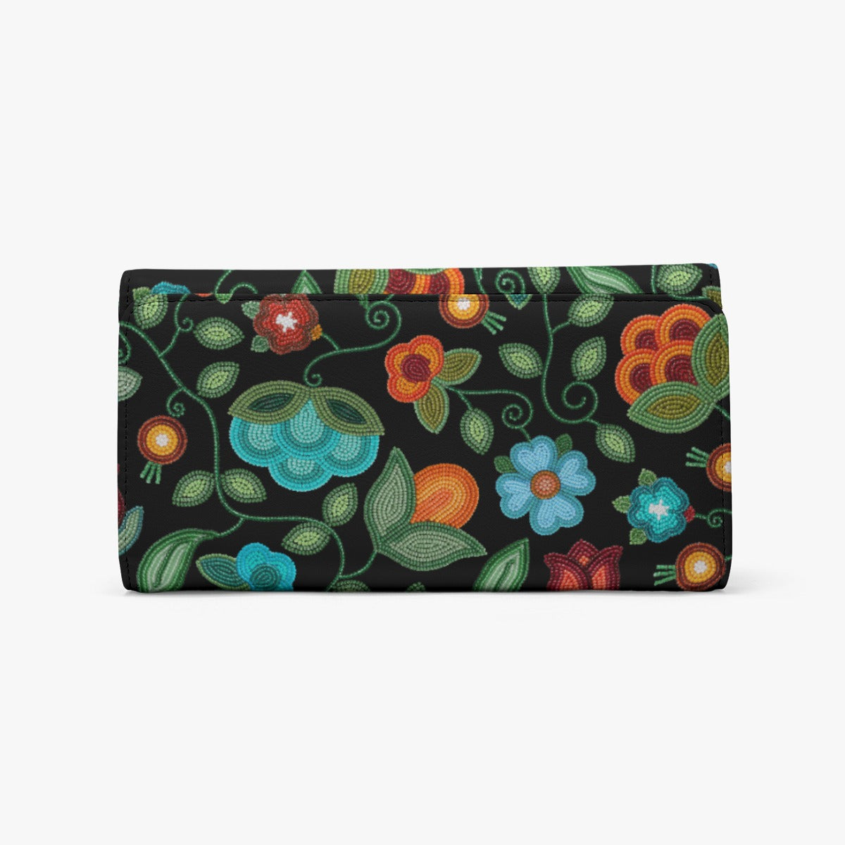 Prairie Fire Petals Black Foldable Wallet