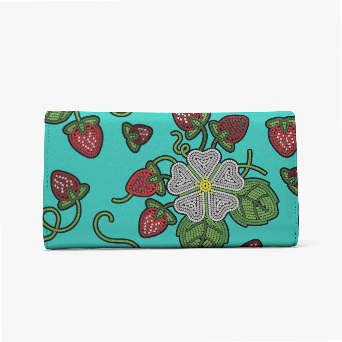 Strawberry Dreams Turquoise Foldable Wallet