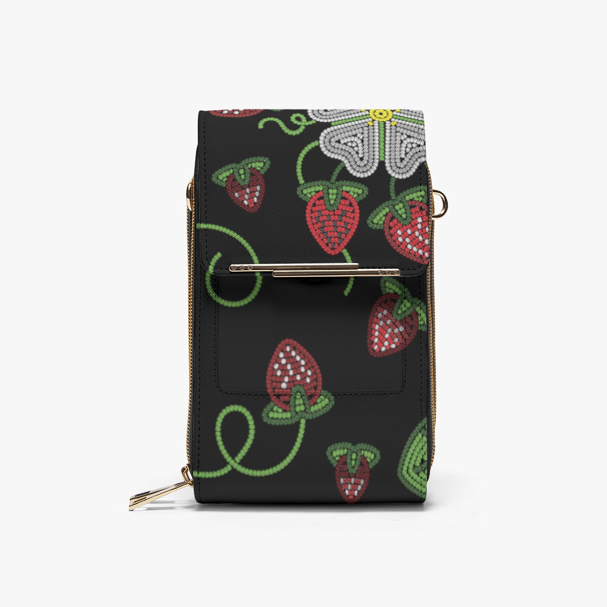 Strawberry Dreams Black Mobile Phone Chest Bag