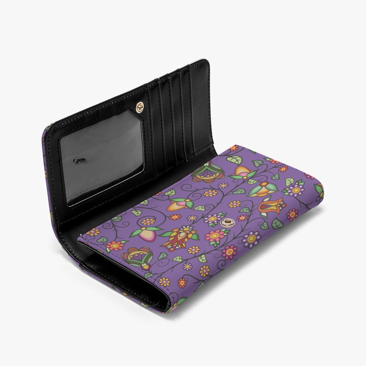 Heartbeat Petals Purple Foldable Wallet