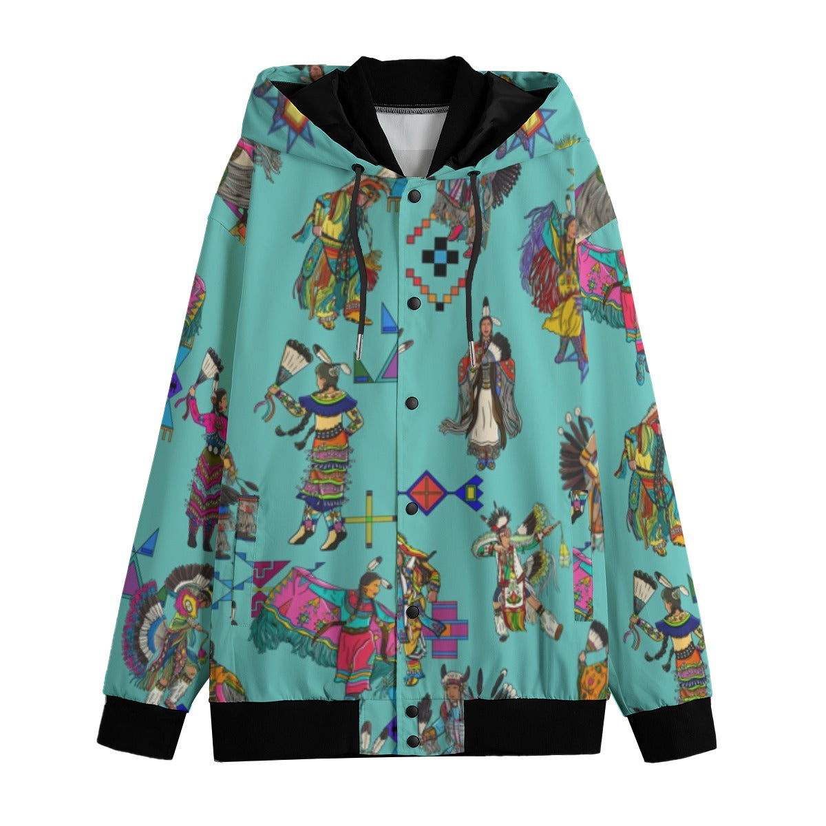 Grand Entry Dancers Eggshell Blue Men's Varsity Jacket