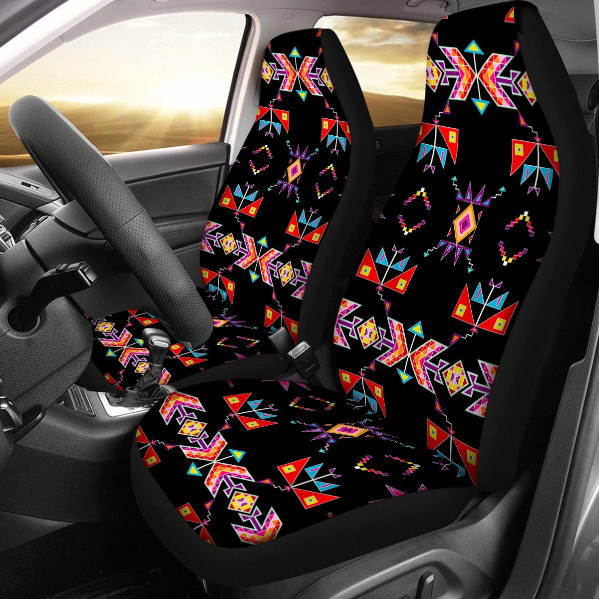 Scattered Generations Black Universal Car Seat Cover With Thickened Back