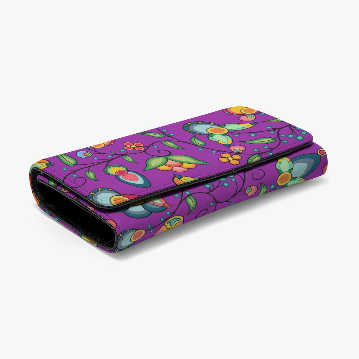 Floral Bounty Purple Foldable Wallet