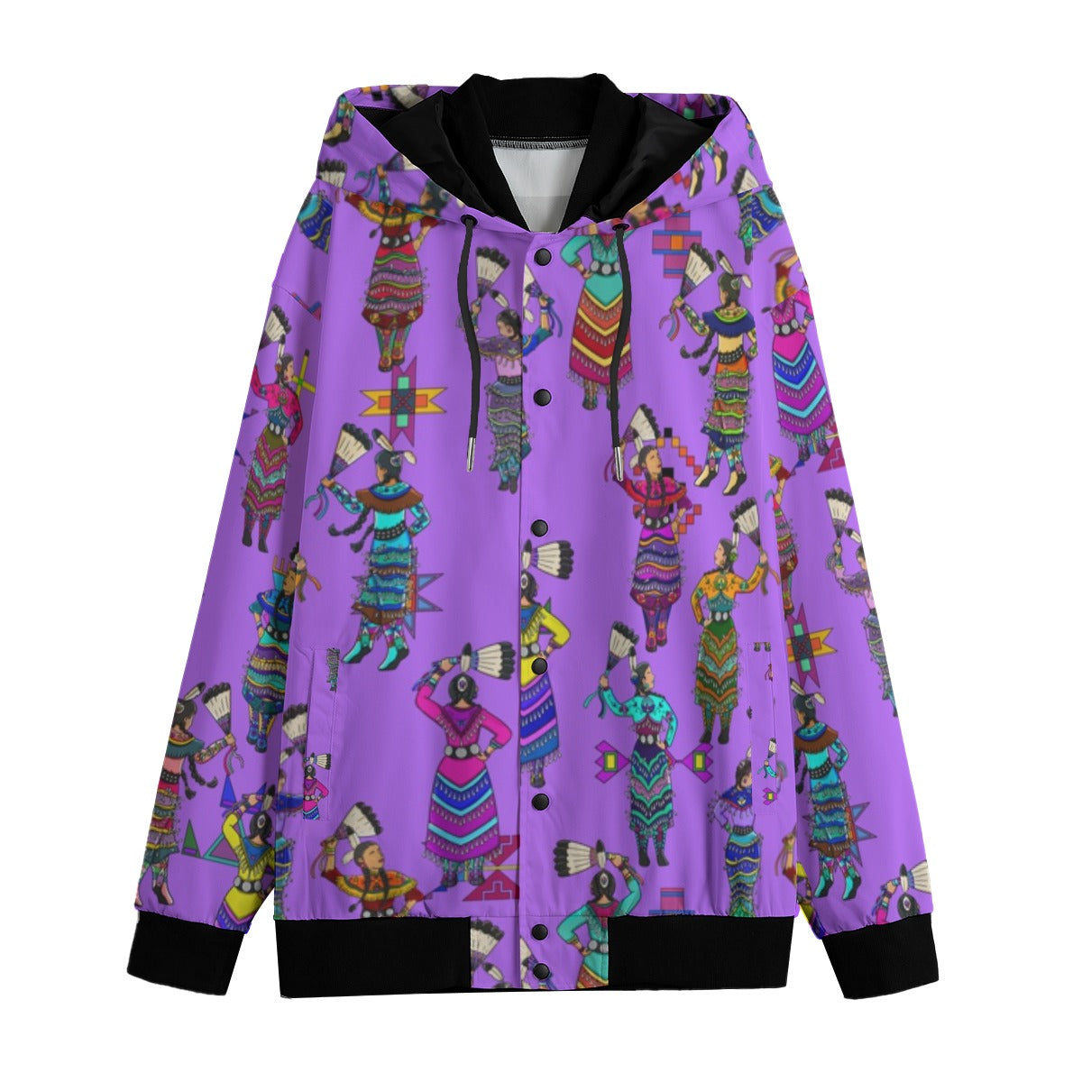 Women's Jingle Dancers Purple Men's Varsity Jacket