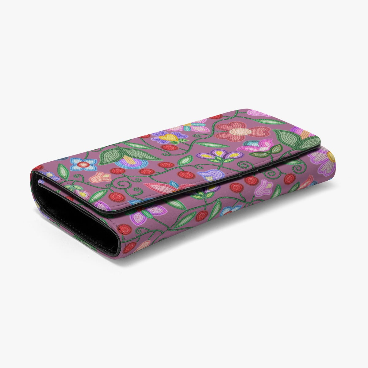 Petal Harmony Dusty Rose Foldable Wallet