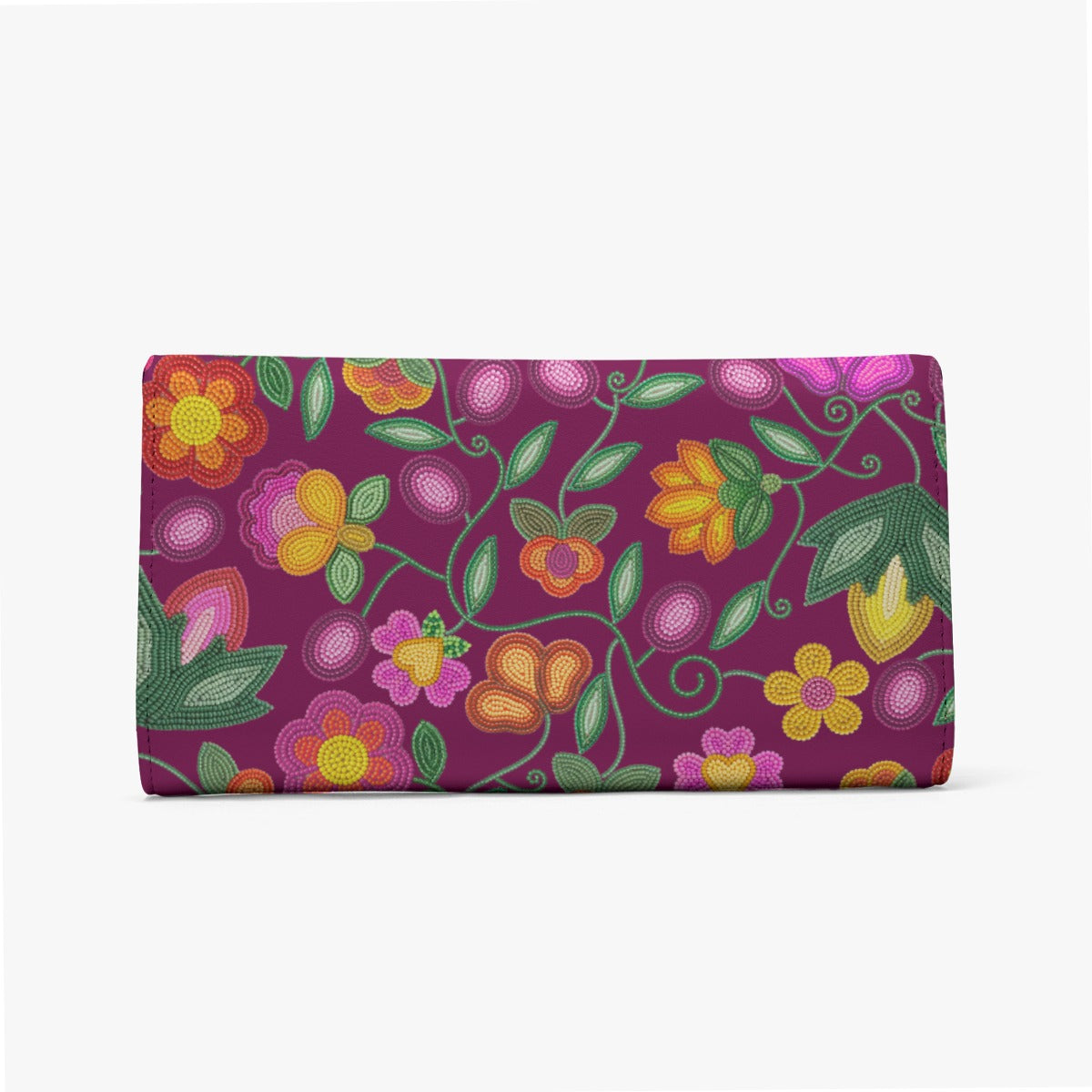 Boreal Bounty Dark Magenta Foldable Wallet