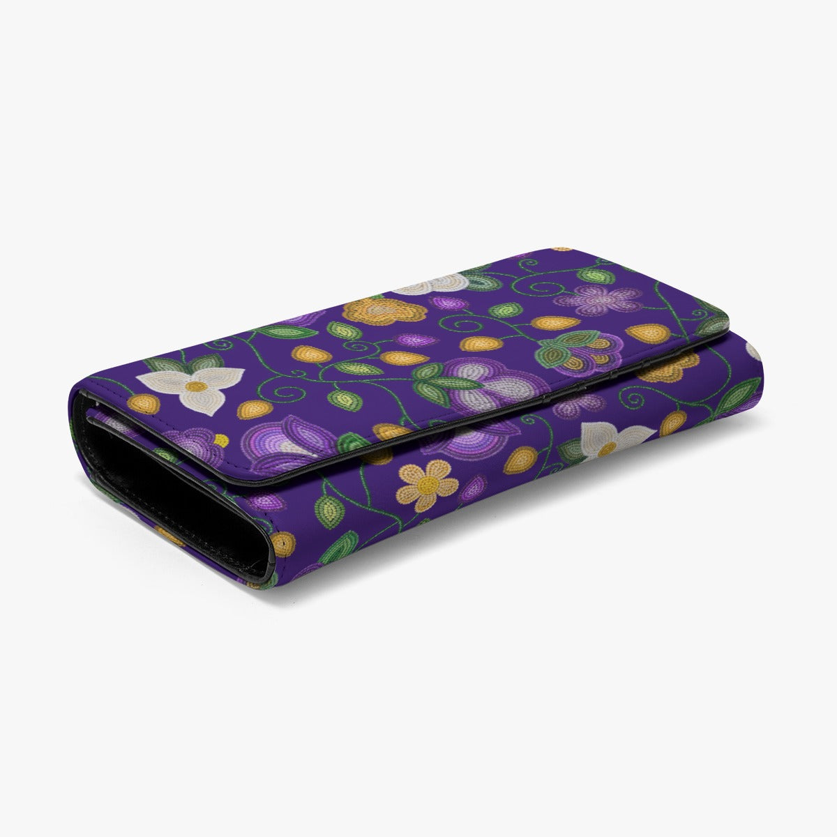 Midnight Moss Bloom Aubergine Foldable Wallet