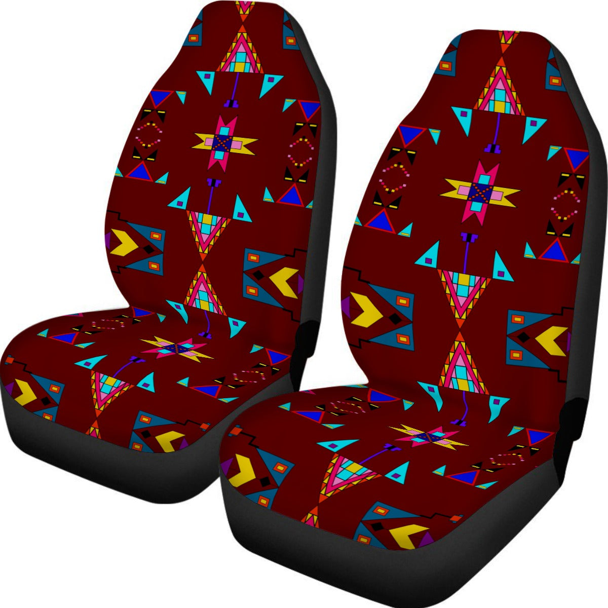 Enemy Territory Maroon Universal Car Seat Cover With Thickened Back