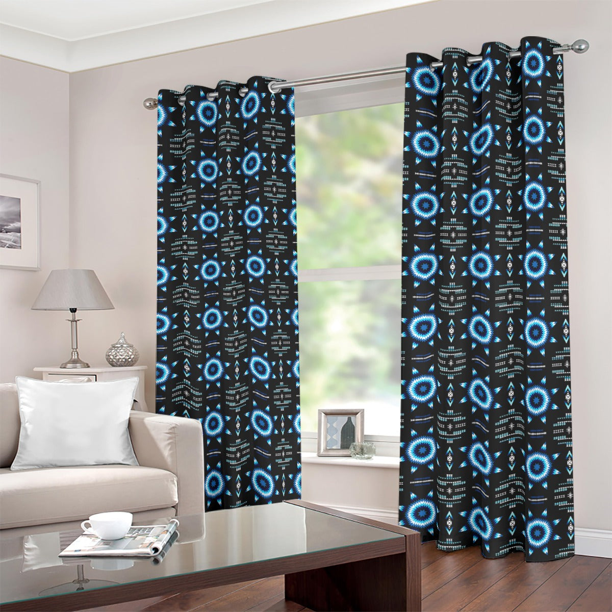 Rising Star Wolf Moon Blackout Grommet Curtains | 265(gsm)