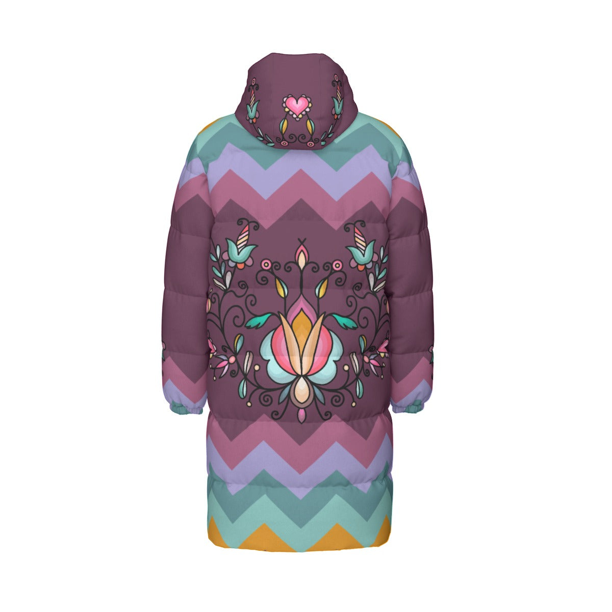 Harvest Hearth Floral Main Unisex Long Down Jacket