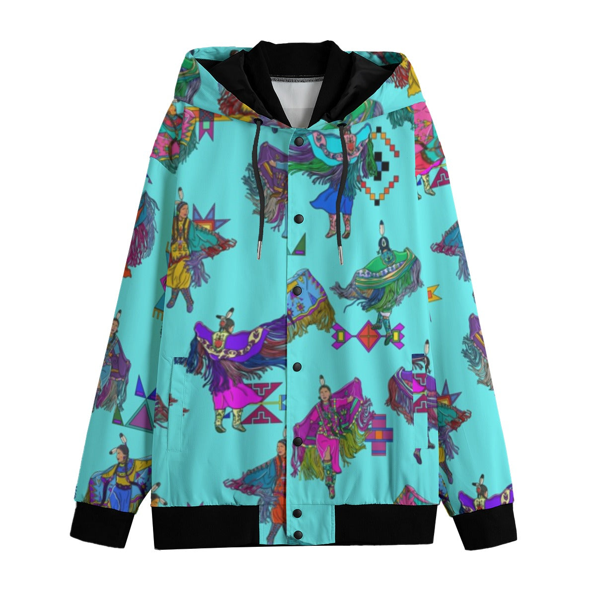Women's Fancy Dancers Turquoise Men's Varsity Jacket