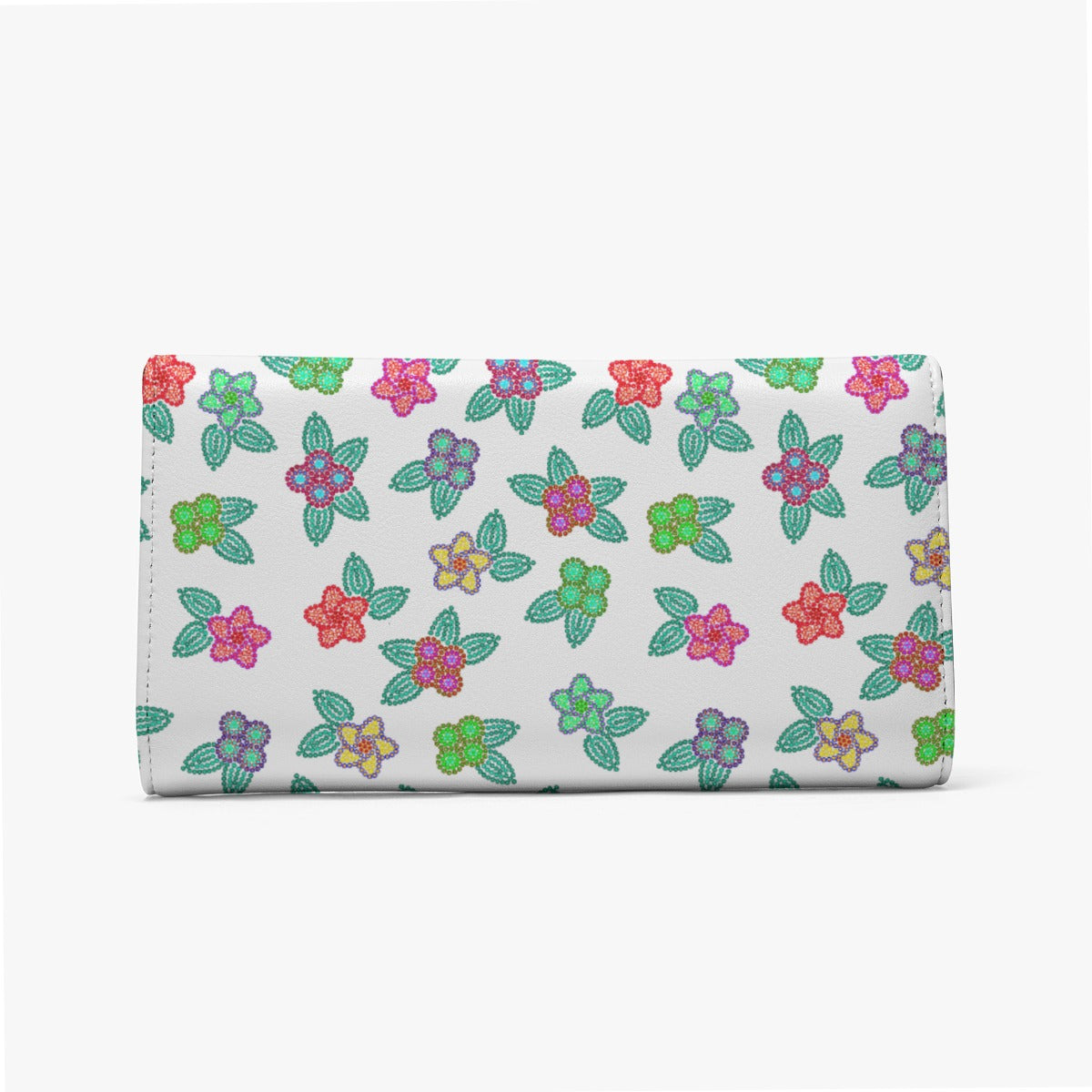 Berry Flower White Foldable Wallet
