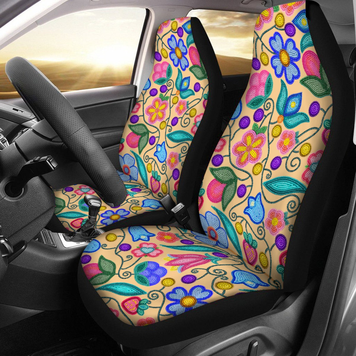 Sweet Offering Cream Universal Car Seat Cover With Thickened Back