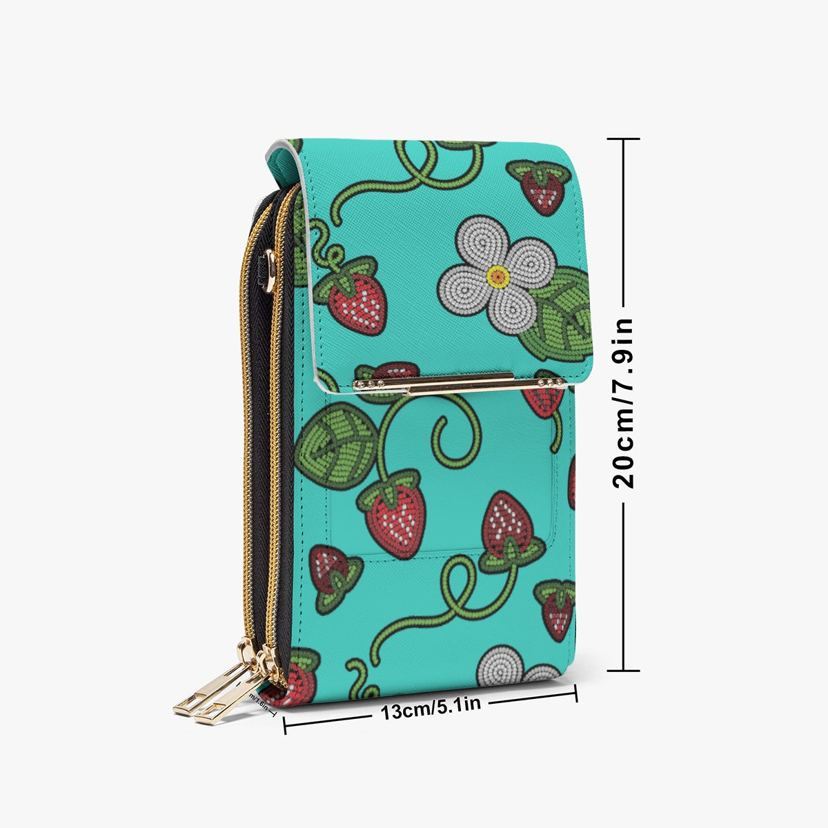 Strawberry Dreams Turquoise Mobile Phone Chest Bag