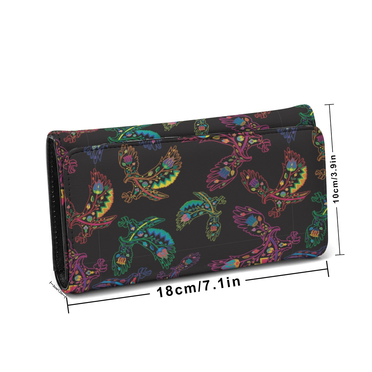 Neon Floral Eagles Foldable Wallet