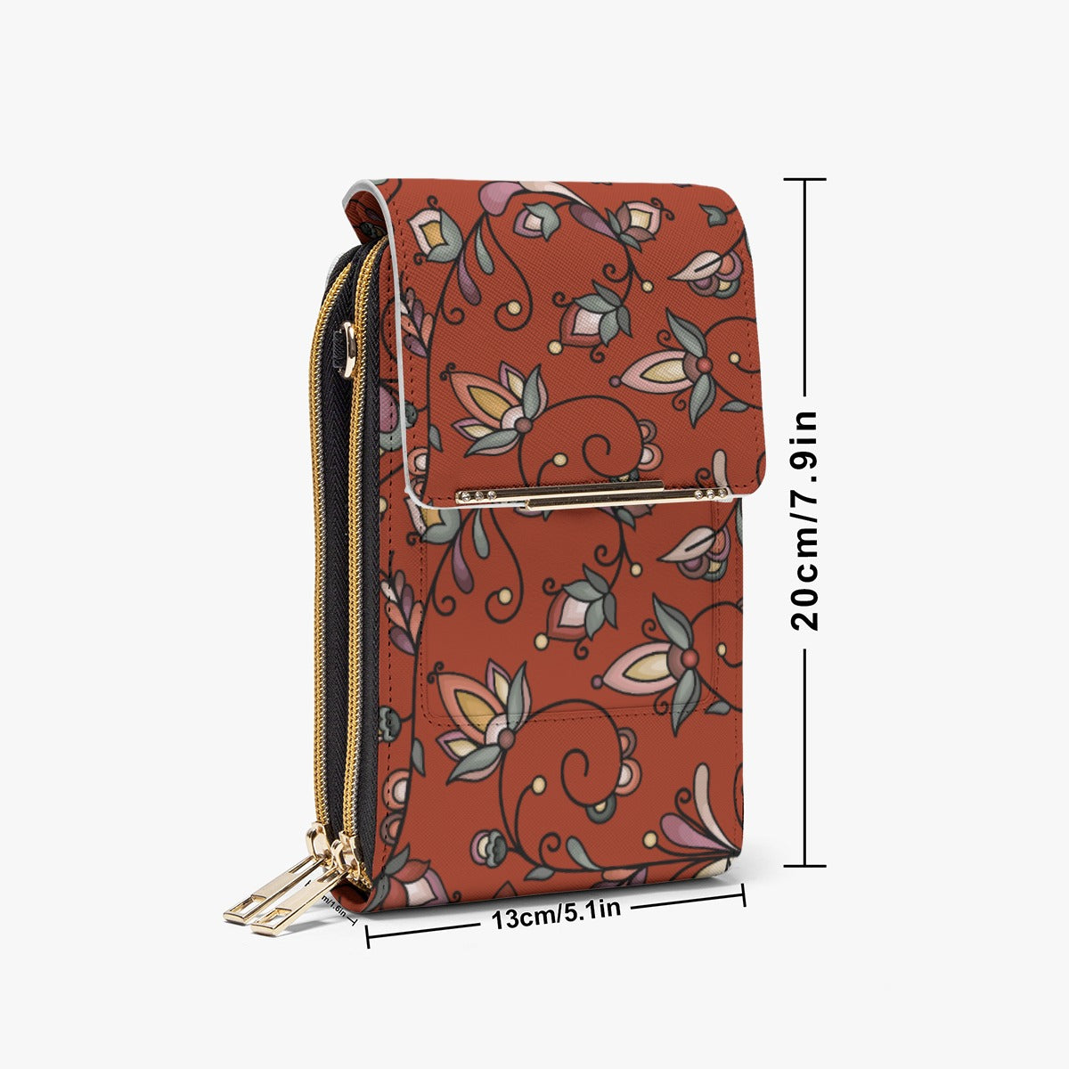 Burnt Sky Petals Red Mobile Phone Chest Bag