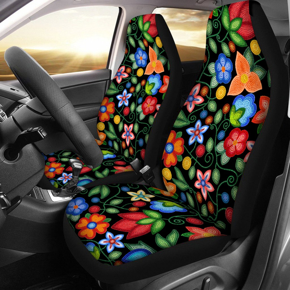 Morning Harmony Black Universal Car Seat Cover With Thickened Back