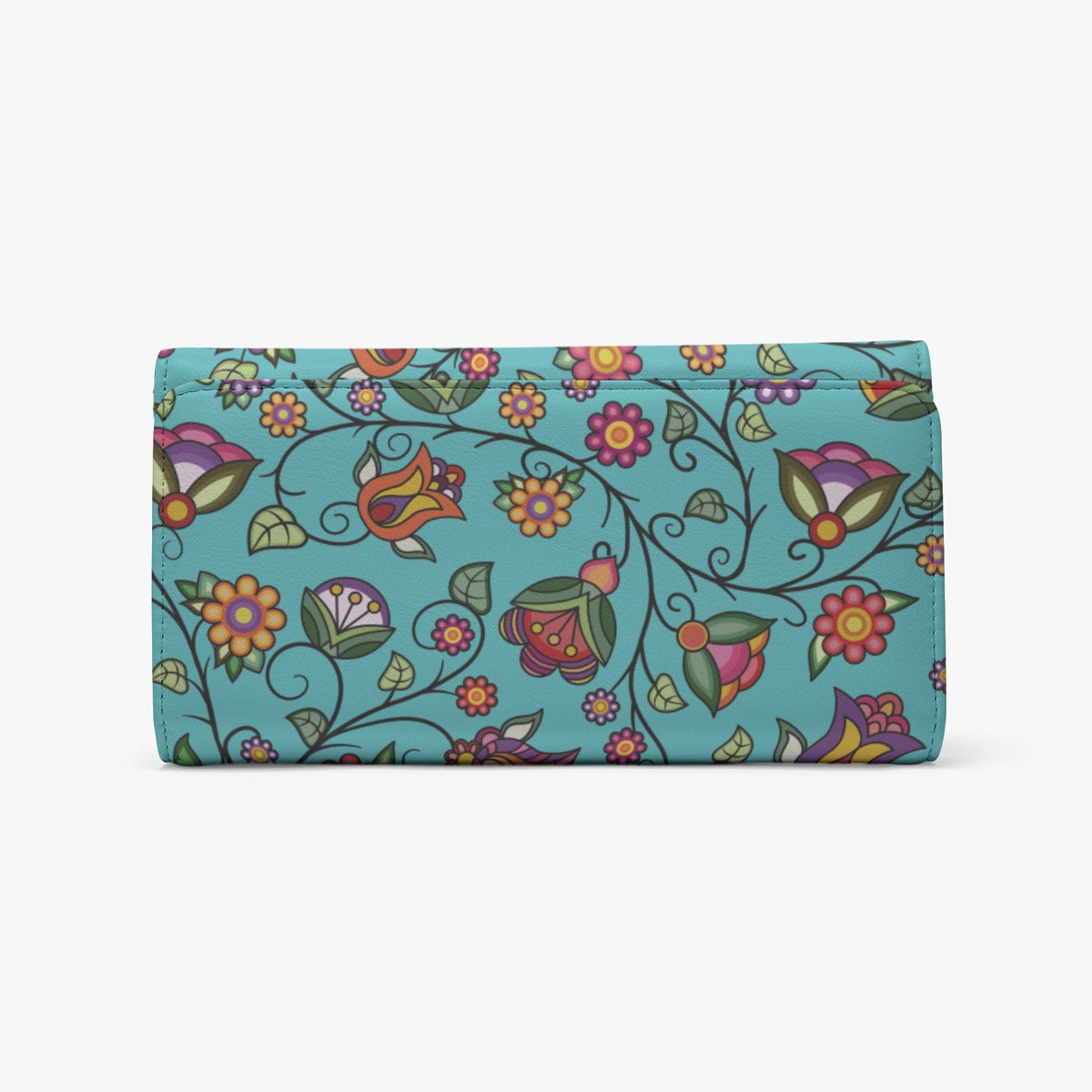 Heartbeat Petals Turquoise Foldable Wallet