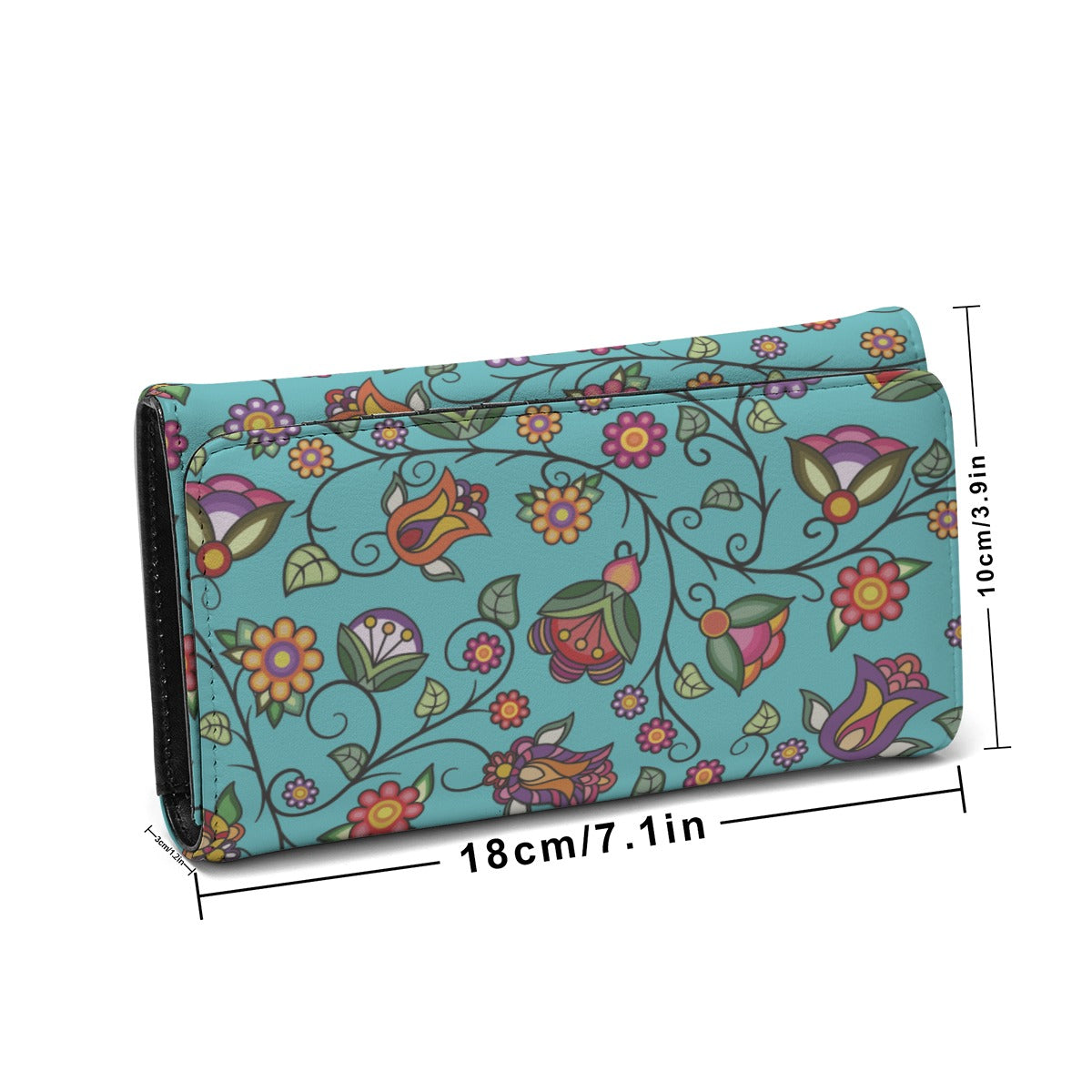 Heartbeat Petals Turquoise Foldable Wallet