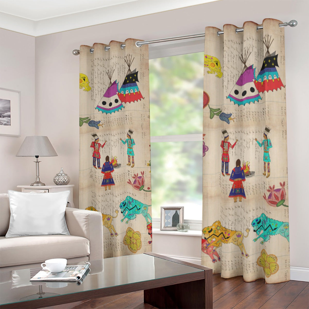 Floral Ledger Way of Life Blackout Grommet Curtains | 265(gsm)