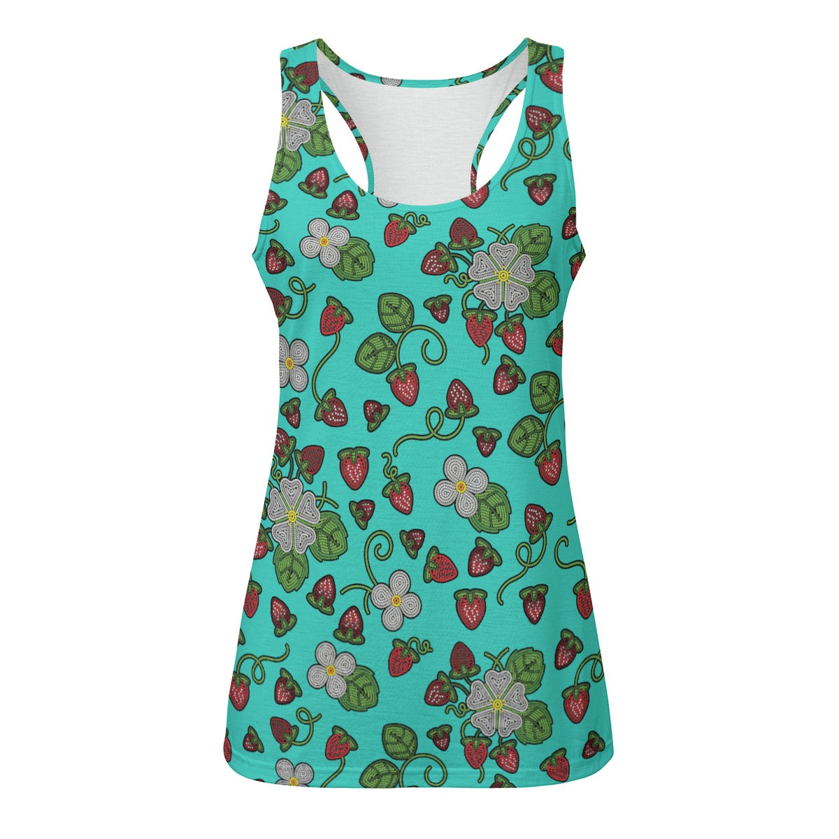 Strawberry Dreams Turquoise Eco-friendly Women's Tank Top