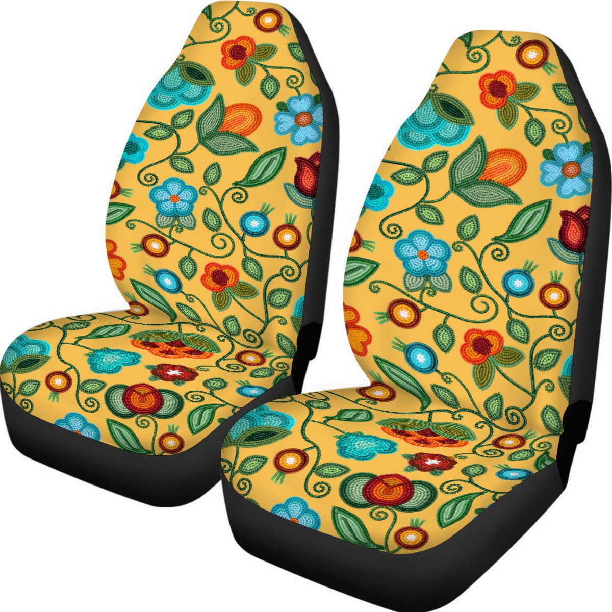 Prairie Fire Petals Honey Universal Car Seat Cover With Thickened Back
