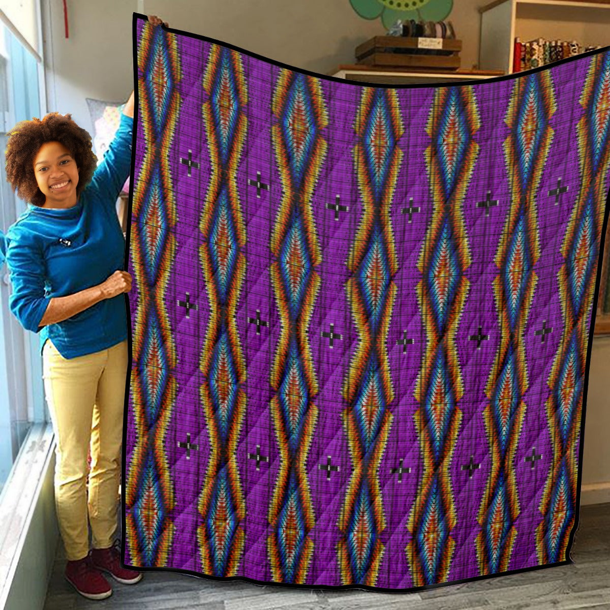 Diamond in the Bluff Purple Lightweight & Breathable Quilt With Edge-wrapping Strips