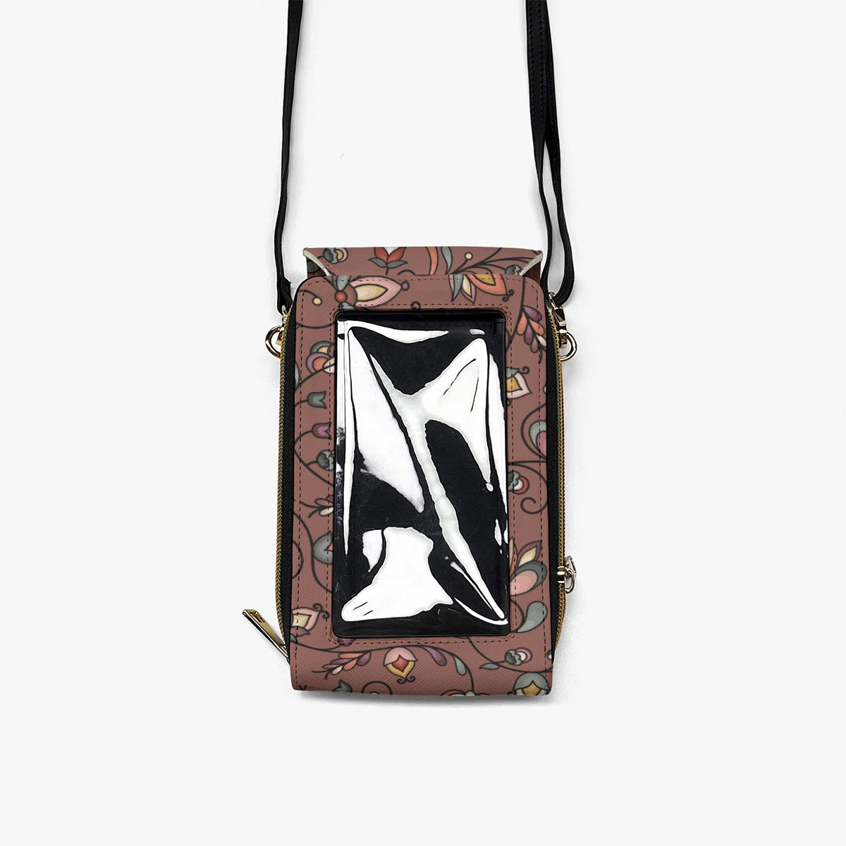 Burnt Sky Petals Brown Mobile Phone Chest Bag