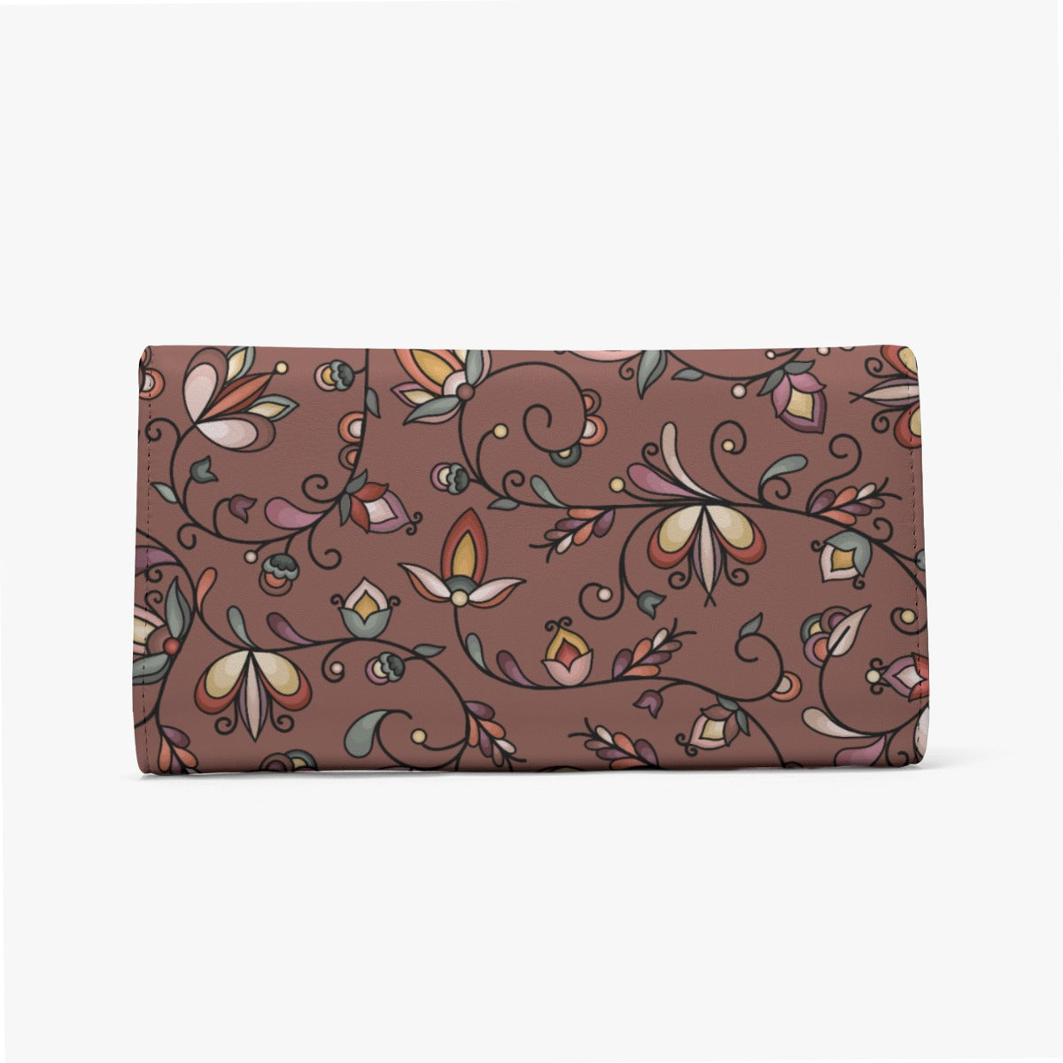 Burnt Sky Petals Brown Foldable Wallet