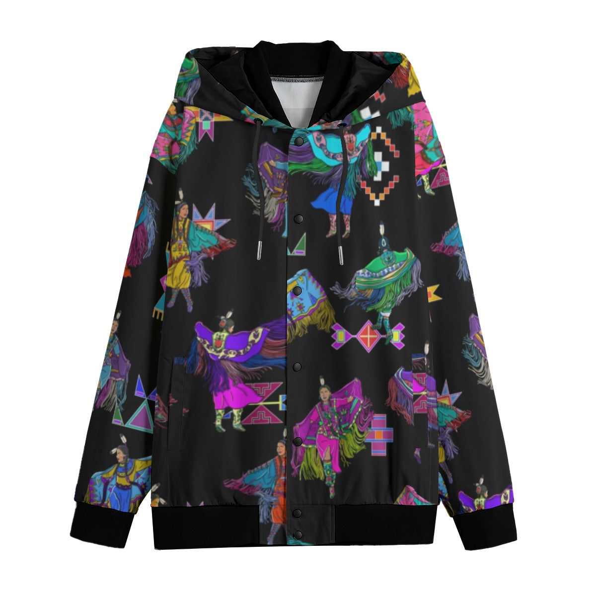 Women's Fancy Dancers Black Men's Varsity Jacket