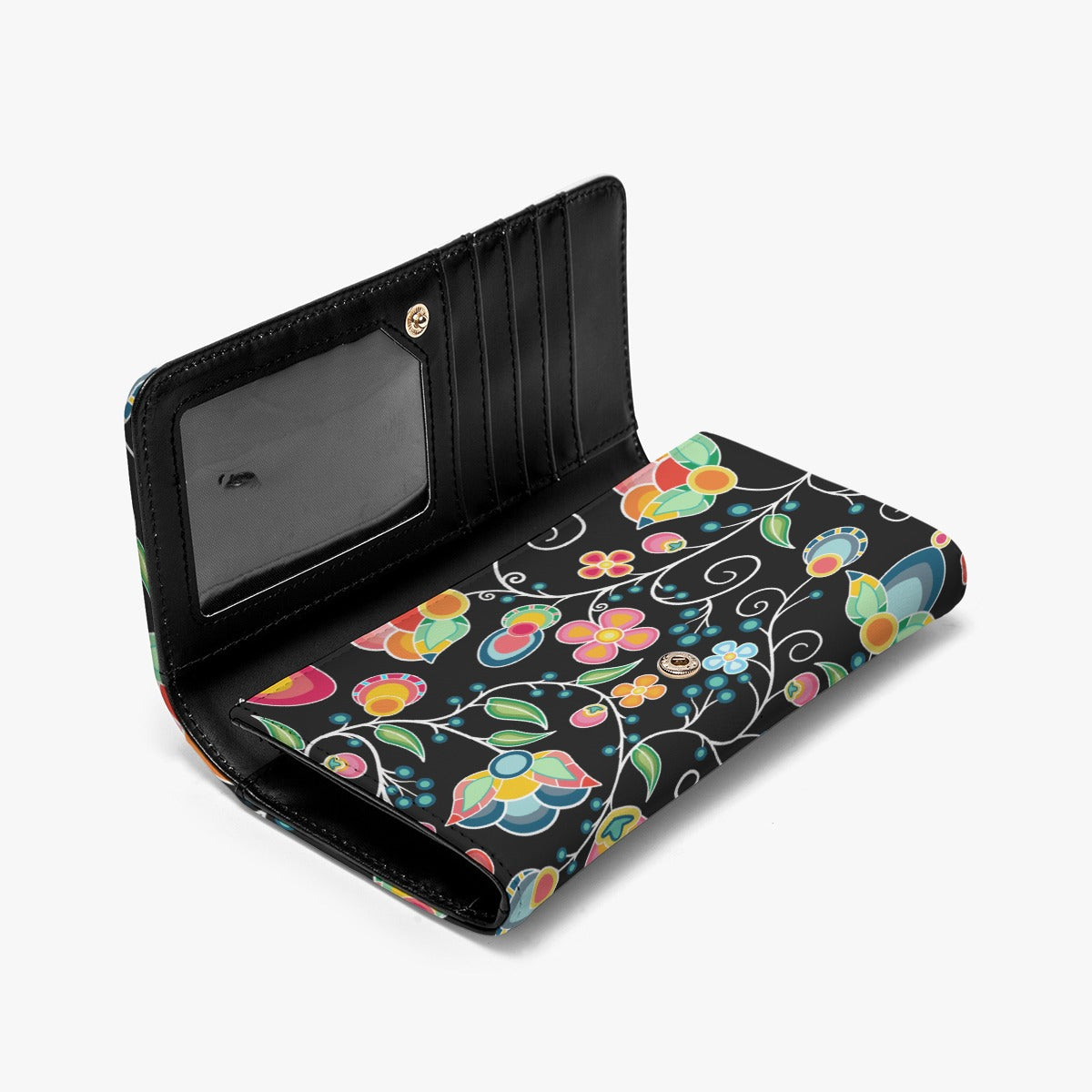 Floral Bounty Black Foldable Wallet