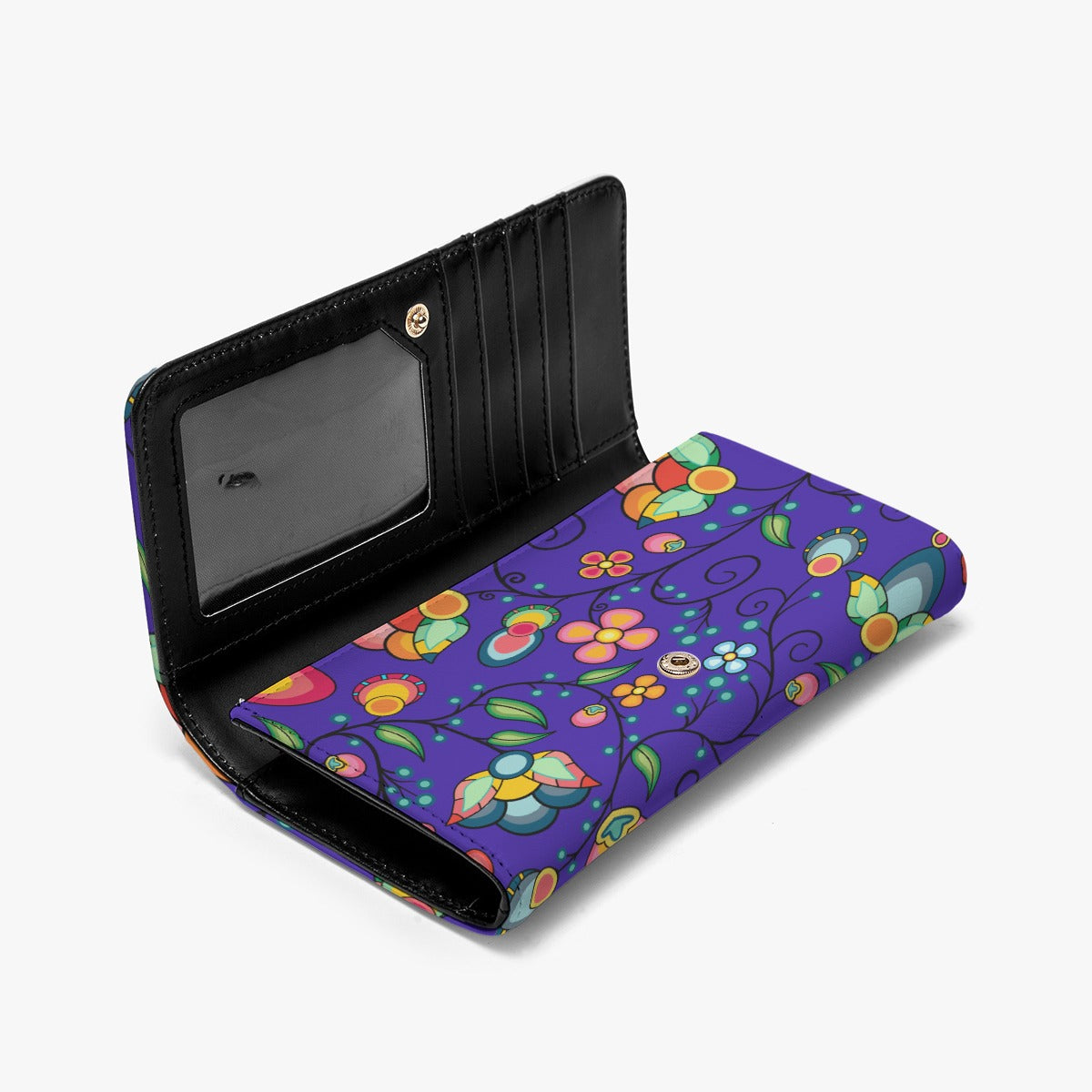 Floral Bounty Blue Foldable Wallet