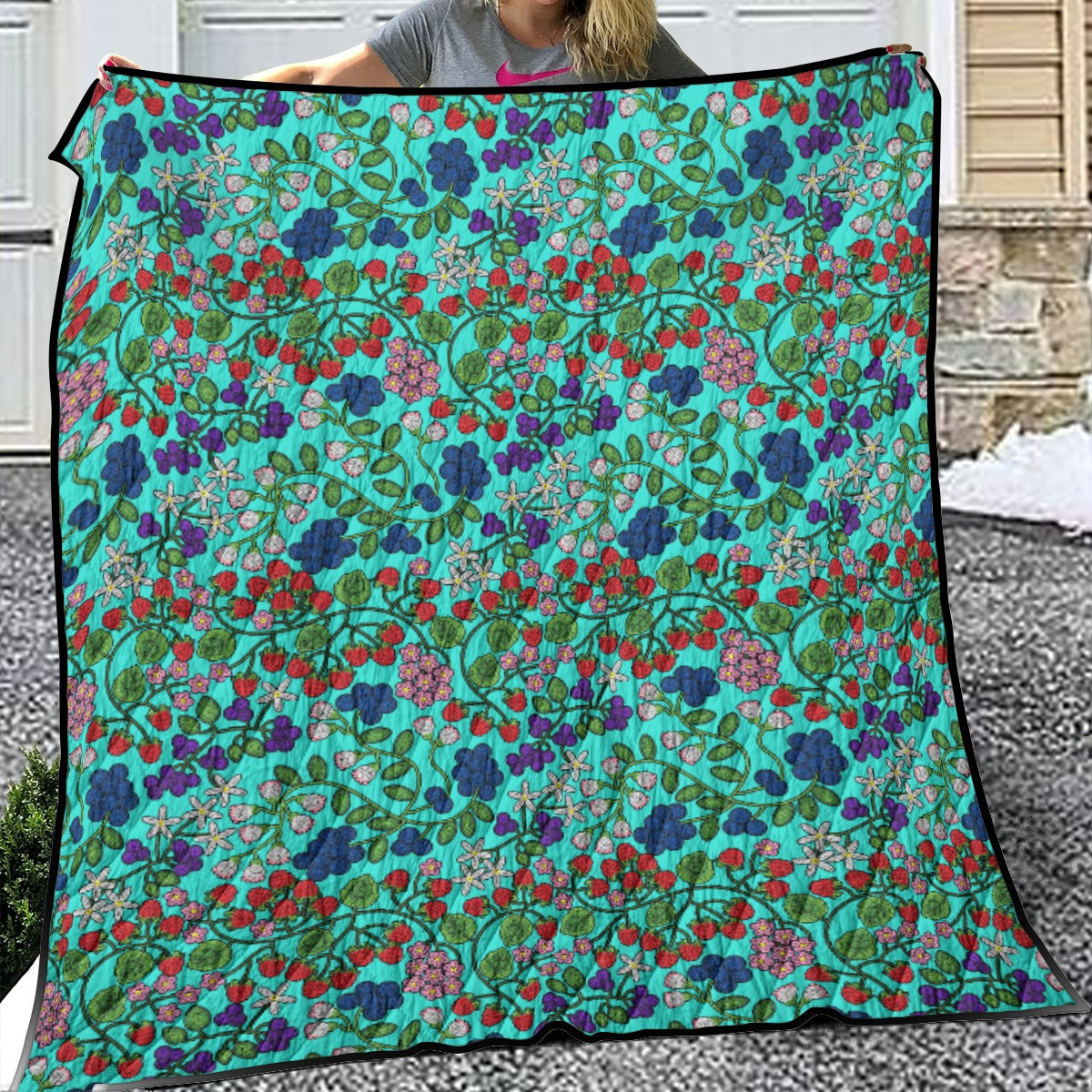 Takwakin Harvest Turquoise Lightweight & Breathable Quilt With Edge-wrapping Strips