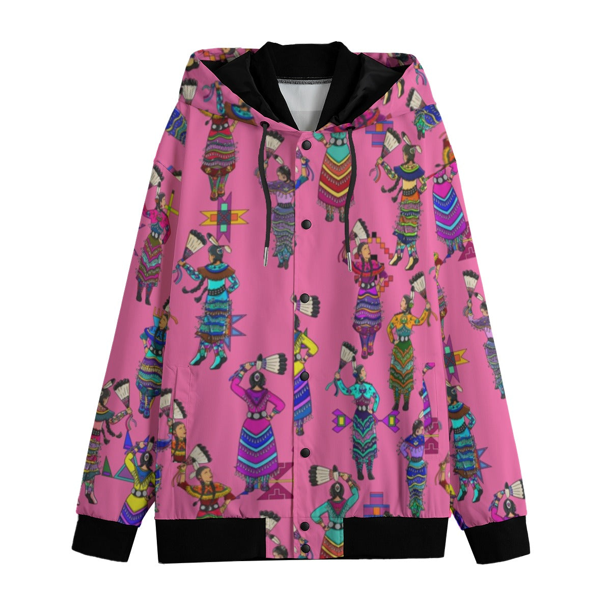 Women's Jingle Dancers Pink Men's Varsity Jacket