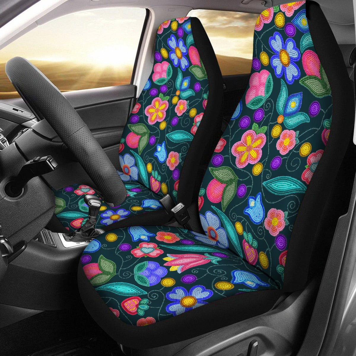Sweet Offering Dark Teal Universal Car Seat Cover With Thickened Back