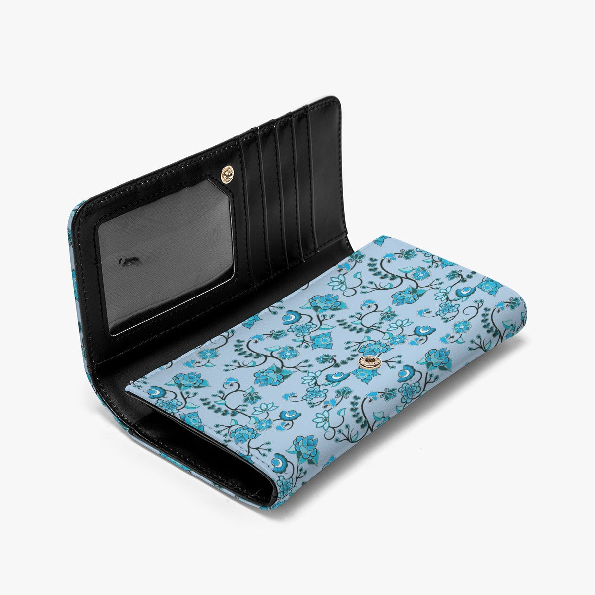 Blue Floral Amour Foldable Wallet